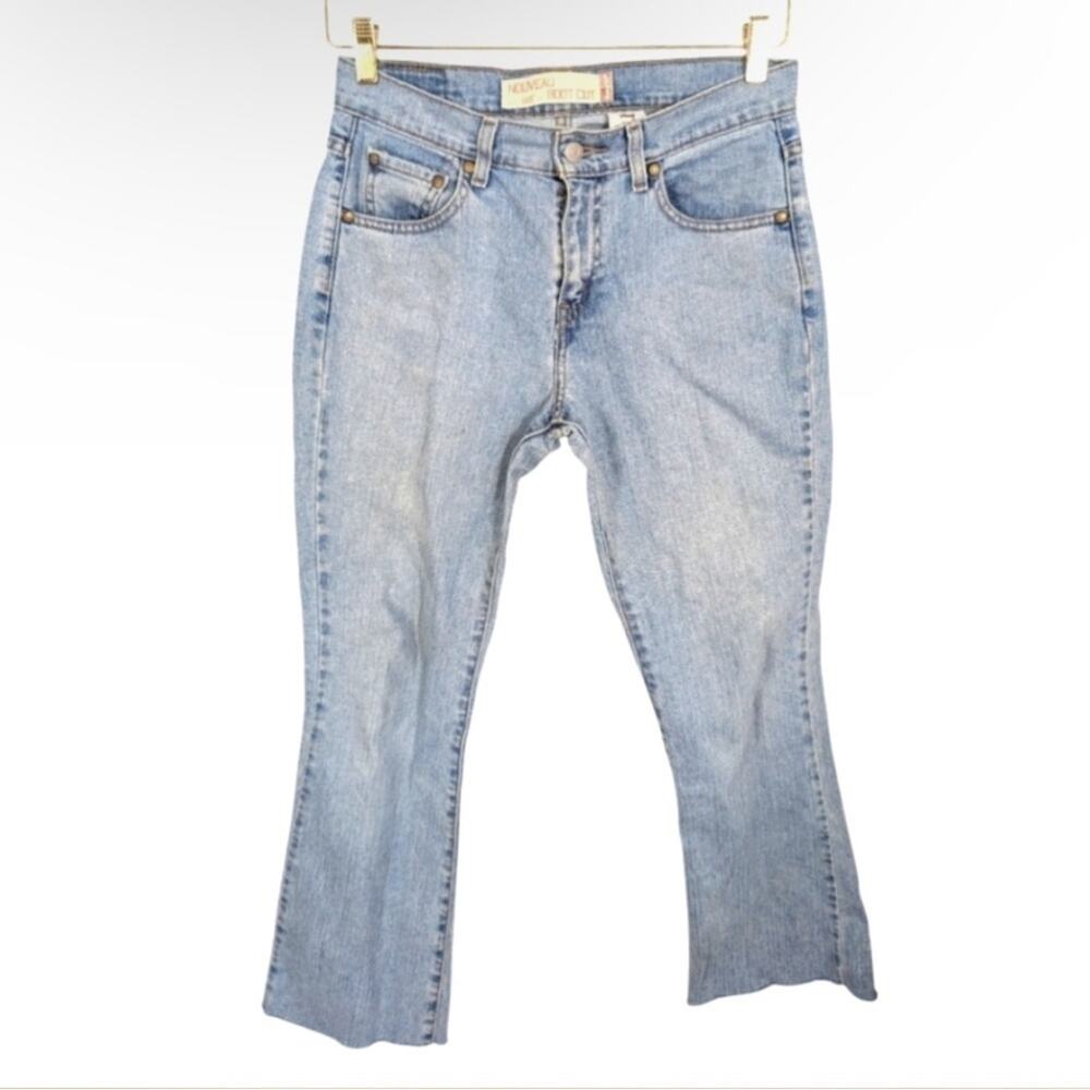 Levis jeans Light Wash Boot Cut Raw Hem Denim Jeans